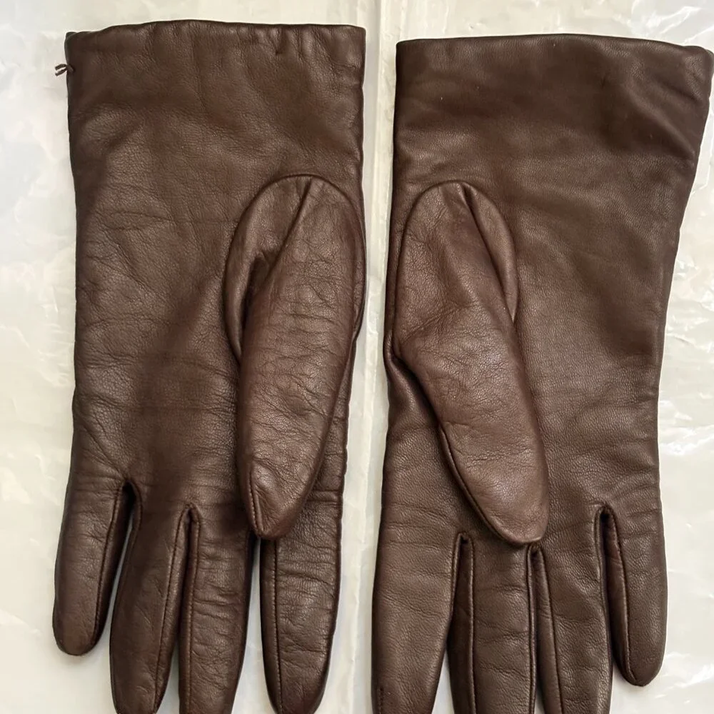 Brooks Brothers Sz 8 Luxury Genuine Sheepskin Leather Gloves Wool Lined $168